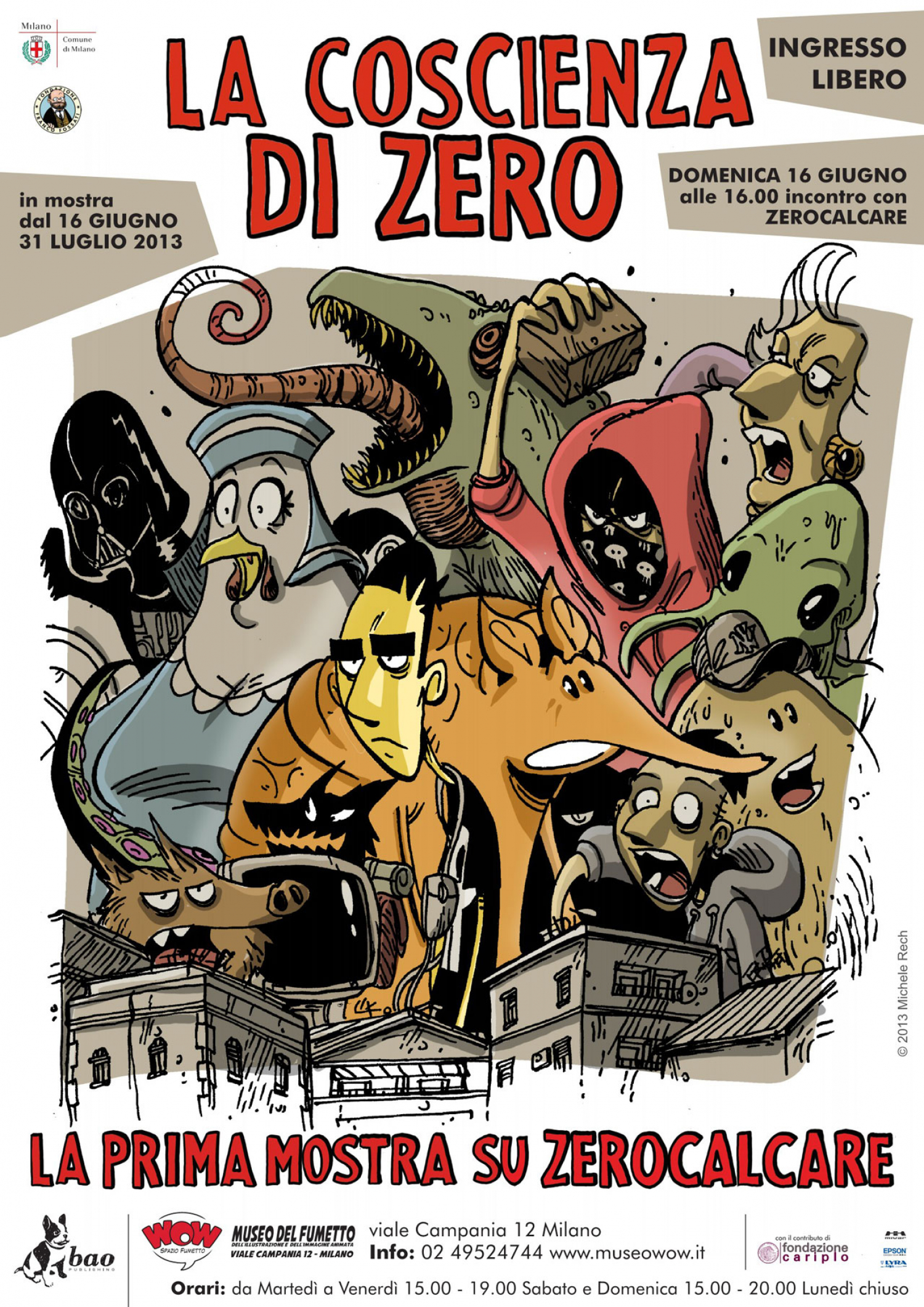 <p>Zerocalcare &egrave; stato il blockbuster pi&ugrave; recente nel mondo dei fumetti italiano. La mostra, in collaborazione con Bao Publishing, &egrave; la prima nel suo genere interamente dedicata a questo giovane autore, che si svela attraverso un&#39;intervista unica al pubblico.</p>
