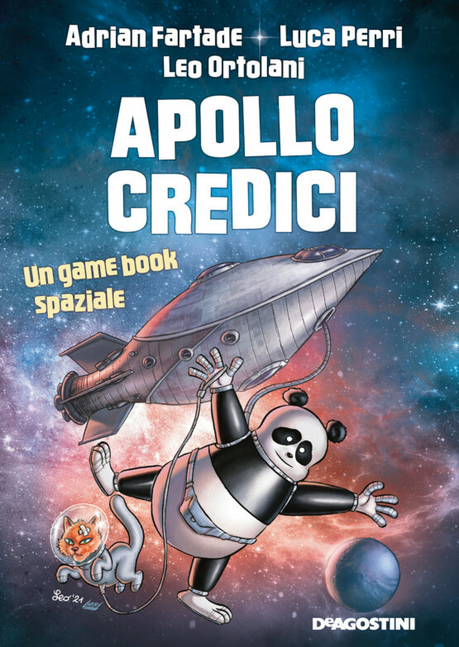 <p><strong>Sabato 11 dicembre alle 17:00 verr&agrave; presentato il game book spaziale <a target="_blank" href="https://www.deaplanetalibri.it/libri/apollo-credici">Apollo Credici</a>, realizzato da&nbsp;Adrian Fartade, Luca Perri e Leo Ortolani</strong> e pubblicato da DeA Planeta Libri. All&#39;incontro saranno presenti tutti e tre gli autori.</p><p>&nbsp;</p><p><em>Anno in corso: 2101 dell&rsquo;Era Comune</em></p><p><em>Temperatura esterna: 35 gradi centigradi</em></p><p><em>Caro lettore,</em></p><p><em>Questo libro esiste perch&eacute; tu hai deciso di aprirlo.</em></p><p><em>Forse potevi impiegare meglio il tuo tempo, ma&hellip; eccoti qui!</em></p><p><em>Io sono Schwa, raro esemplare di Pandalorian. La famiglia a cui appartengo vive indossando una soffice armatura a forma di panda e, per evitare che le discussioni degenerino, abbraccia tutti.</em></p><p><em>Bene: se dopo questa mia presentazione ancora non ti sei spaventato, sei pronto a partire insieme a me e ai miei coraggiosissimi compagni di avventura per un viaggio cosmico davvero elettrizzante.</em></p><p><em>Che cosa troverai in queste pagine? Loop temporali, immersioni tra galassie lontane anni luce, warmhole, buchi neri, supernove, asteroidi in collisione e pianeti sconosciuti.<br />Sarai tu a decidere in quale pasticcio cacciarti, finch&eacute; non ti rester&agrave; solo un&rsquo;opzione: il motore a improbabilit&agrave; infinita. Ovvero&hellip; un dado.</em></p><p>&nbsp;</p><p><strong>Adrian Fartade</strong> &egrave; un divulgatore scientifico celebre per il suo canale YouTube <a target="_blank" href="https://www.youtube.com/user/link4universe">Link4Universe</a>, dove racconta le pi&ugrave; recenti scoperte dell&rsquo;astronomia e dell&rsquo;astronautica. Ha tenuto monologhi sull&rsquo;esplorazione spaziale nelle scuole di tutta Italia e a teatro; &egrave; autore di diversi libri e, con Luca Perri, anche di tre podcast di successo.</p><p>&nbsp;</p><p><strong>Luca Perri</strong> &egrave; astrofisico dell&rsquo;Istituto nazionale di Astrofisica. Divulgatore su diversi media nazionali (tra cui Rai, &laquo;Repubblica&raquo;, &laquo;Corriere della Sera&raquo;, Focus, Radio Deejay e Radio24), conduce trasmissioni di Rai Cultura come Superquark+. Autore e formatore di De Agostini Scuola, con De Agostini ha pubblicato anche&nbsp;<em>Errori galattici</em>&nbsp;(2018),&nbsp;<em>Partenze a razzo!</em>&nbsp;(2019) e&nbsp;<em>Pinguini all&rsquo;Equatore</em>&nbsp;(2020).</p><p>&nbsp;</p><p><strong>Leo Ortolani</strong>, fra i pi&ugrave; grandi fumettisti italiani di tutti i tempi, &egrave; il celebre pap&agrave; di Rat-Man. Il suo stile ironico e inconfondibile &egrave; amato dal pubblico di ogni et&agrave; e gli &egrave; valso numerosi riconoscimenti, tra cui il Premio Micheluzzi (vinto negli anni 1998, 2000, 2003, 2006, 2008, 2011, 2015, 2016 e 2017).</p><p>&nbsp;</p>