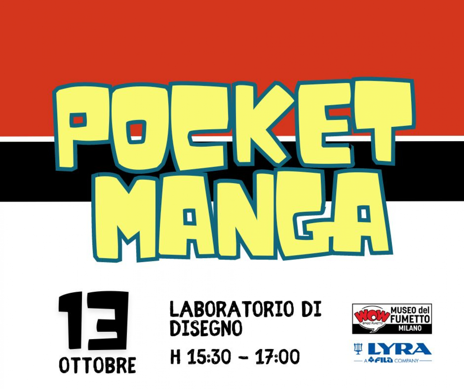 <p><strong>Torna&nbsp;a grande richiesta il laboratorio sui Pocket Manga!&nbsp;</strong></p><p>Sono piccole creature fantastiche, mascotte fedeli ai loro amici umani nei manga e negli anime, e&nbsp;ne esistono per tutti i gusti: questa domenica 13 ottobre andiamo alla scoperta delle caratteristiche grafiche di questi aiutanti fantastici, divertendoci a disegnarli!</p><p>&nbsp;</p><p>Il laboratorio &egrave; per bambini&nbsp;<strong>dai 7&nbsp;anni</strong>&nbsp;di et&agrave;.</p><p>&nbsp;</p>