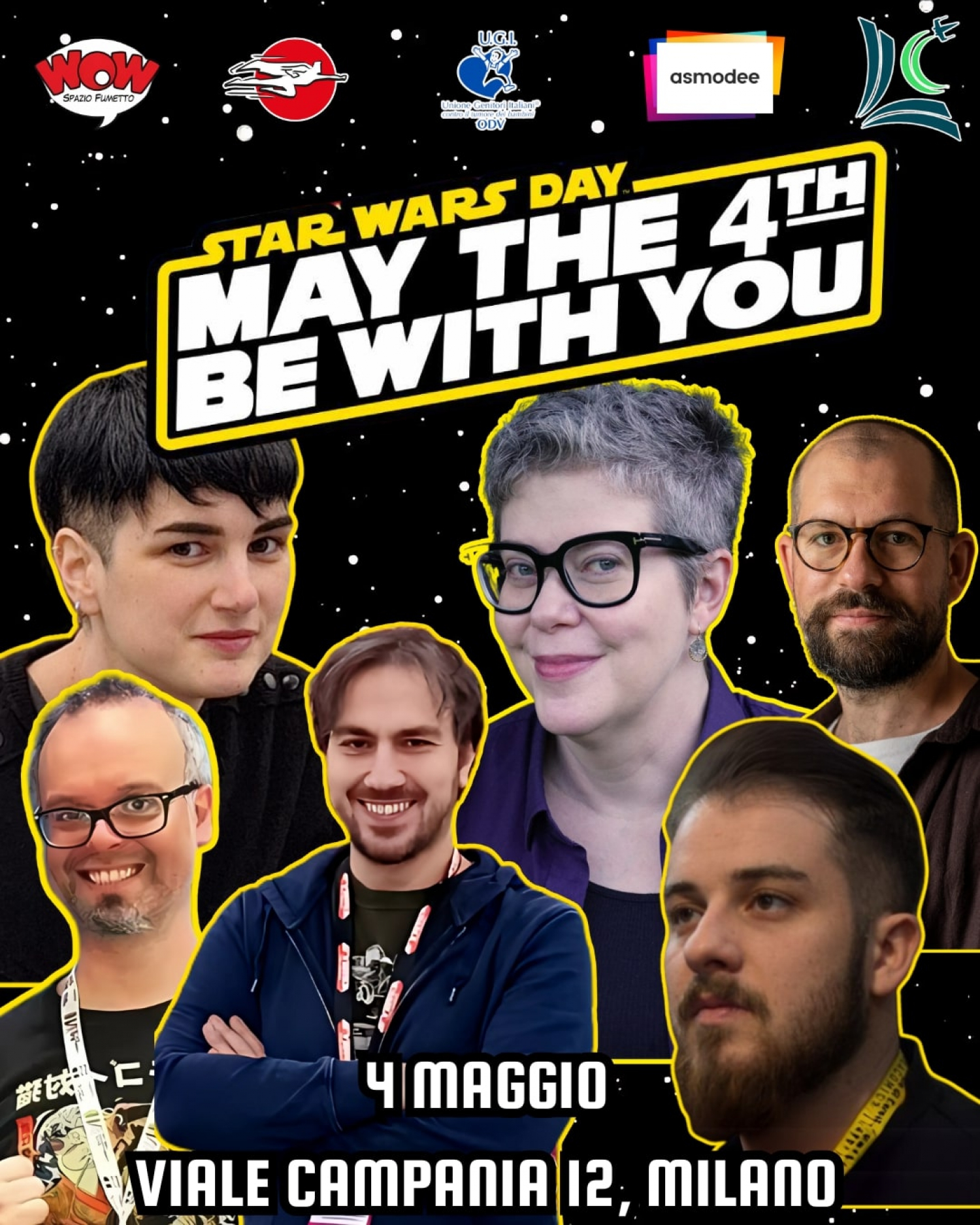 <p>L&rsquo;associazione <strong>Linea Cinetica</strong> e la community <a target="_blank" href="https://starwarslibricomics.it/"><strong>Star Wars Libri &amp; Comics</strong></a> vi invitano a festeggiare lo Star Wars Day 2025 al WOW Spazio Fumetto!&nbsp;</p><p><strong>Domenica 4 maggio 2025, dalle 10.00 alle 19.00</strong>&nbsp;WOW Spazio Fumetto diventer&agrave; un luogo speciale dove festeggiare la saga creata da George Lucas, incontrando artisti e autori internazionali, giocando a giochi da tavolo e di carte e facendo del bene grazie alla collaborazione con UGI - Unione Genitori Italiani contro il tumore dei bambini.&nbsp;&nbsp;</p><p>&nbsp;</p><p><strong>Programma dell&rsquo;evento</strong><br />10:00: Apertura e discorso inaugurale<br />12:00: Panel: <em>Disegnare Star Wars</em><br />13:00: Chiusura aste<br />16:00: Panel:&nbsp;<em>Scrivere e tradurre Star Wars</em><br />19:00: Termine evento</p><p>&nbsp;</p><p><strong>Artist Alley</strong></p><p>Curata da Linea Cinetica,&nbsp;l&rsquo;Artist Alley vedr&agrave; la partecipazione di:</p><ul><li><p><strong>Andrea Broccardo</strong>: Appassionato di cultura pop a 360 gradi, approda nella galassia lontana lontana disegnando Kanan #12. Dopo varie avventure supereroistiche, tra cui The Amazing Spider-Man e X-Men, torna a lavorare su Star Wars 2015 e Dottoressa Aphra 2016. Negli ultimi anni ha disegnato i nuovi fumetti di Alien e la serie creator-owned Deep Beyond.</p></li><li><p><strong>Vincenzo Riccardi</strong>: Fumettista e illustratore di Milano che collabora con Dark Horse, Marvel e Boom Studios. Per Star Wars ha realizzato una storia di Tales from the Death Star, The High Republic - Echoes of Fear #1 e The High Republic - Dispatches from the Occlusion Zone #4.</p></li><li><p><strong>French Carlomagno</strong>: Classe 1986, French Carlomagno &egrave; un illustratore piemontese che ha collaborato con Bao Publishing, BOOM! Studios e Image Comics. Per la galassia lontana lontana lo abbiamo visto all&#39;opera con delle variant cover per le serie Alta Repubblica Avventure (2023) e The Bad Batch - Ghost Agents, da poco disponibile oltreoceano. Inoltre il 2024 &egrave; stato indubbiamente il suo anno: oltre 30 carte del gioco di carte collezionabili Star Wars Unlimited recano i suoi disegni.</p></li><li><p><strong>Alessandro Miracolo</strong>: Nato a Castellammare di Stabia, Alessandro Miracolo si avvicina ai fumetti da bambino leggendo i Conan di suo padre. Ha collaborato come disegnatore con le case editrici Dynamite Entertainment e Marvel Comics. Nell&rsquo;universo di Star Wars lo abbiamo visto all&#39;opera sulle serie Cacciatori di taglie, Yoda e Obi-Wan Kenobi, oltre che sullo speciale Il Ritorno dello Jedi &ndash; Il palazzo di Jabba.</p></li><li><p><strong>Valeria Favoccia</strong>: Fumettista e fan di videogiochi e F1, fra i suoi lavori pi&ugrave; conosciuti ci sono Doctor Who, Assassin&rsquo;s Creed (entrambi per Titan Comics), Stranger Things (Dark Horse Comics), Mighty Morphin Power Rangers (Boom!Studios) e Apex Legends (Respawn Entertainment). Ha lavorato anche come Character Designer e illustrato giochi da tavolo. Per Star Wars, ha disegnato The High Republic Dispatches from the Occlusion zone #2, e le copertine di Star Wars: The Bad Batch - Ghost Agents.</p></li><li><p><strong>Claudia Gray</strong>: Claudia Gray, pseudonimo di Amy Vincent, &egrave; l&rsquo;autrice americana di Star Wars: Maestro e Apprendista, Star Wars: Leia - Principessa di Alderaan, Star Wars: Legami di sangue e Star Wars: Lost Stars (da cui &egrave; stato anche tratto un manga) e del fumetto La missione dei Jedi. Tra le sue altre opere, i libri Chi ha ucciso Mr. Wickham, Defy the Stars e le serie Evernight, Spellcaster e Firebrand.</p></li></ul><p>Gli autori e artisti saranno disponibili per sketch, commission e firme secondo le modalit&agrave; da loro indicate in loco e/o sui loro social.</p><p>&nbsp;</p><p><strong>Asta di beneficenza</strong></p><p>Gli artisti partecipanti all&rsquo;evento, e non solo, realizzeranno inoltre dei disegni originali che verranno messi all&rsquo;asta da Linea Cinetica. A partire dal 27 aprile, sul profilo eBay di Linea Cinetica, verranno caricati e messi all&rsquo;asta degli sketch realizzati da tutti gli ospiti presenti al WOW il 4 maggio. Il link alle aste verr&agrave; condiviso nei giorni precedenti alle aste, insieme alle immagini delle opere originali.</p><p>Tutti i ricavati dell&rsquo;asta andranno a <strong>UGI</strong>, partner di Linea Cinetica attivo ormai dal 1980 e che si occupa di promuovere e sostenere ogni possibile iniziativa volta a migliorare l&rsquo;assistenza medica e sociale dei bambini e degli adolescenti affetti da tumore, sostenere le loro famiglie e stimolare e potenziare la ricerca scientifica e la cura in tale campo.</p><p>Gli sketch saranno gi&agrave; in mostra e ritirabili a mano, il 4 maggio, in caso vi aggiudichiate l&rsquo;asta che si concluder&agrave; due ore prima della fine dell&rsquo;evento al WOW! Nel caso non riusciate a ritirare a mano, gli sketch verranno spediti nei giorni seguenti.</p><p>&nbsp;</p><p><strong>Area Giochi</strong></p><p><strong>Asmodee Italia</strong> sar&agrave; presente allo Star Wars Day 2025 con il suo gioco di carte collezionabili <strong>Star Wars: Unlimited</strong>. Durante la giornata, i ragazzi di Asmodee organizzeranno partite dimostrative aperte a tutti, pensate sia per i curiosi che vogliono scoprire il gioco per la prima volta, sia per gli appassionati dell&rsquo;universo di Star Wars desiderosi di provare le meccaniche in prima persona.</p><p>Sar&agrave; l&rsquo;occasione perfetta per immergersi nell&rsquo;azione e porsi al comando di personaggi iconici, veicoli leggendari e abilit&agrave; uniche. Le demo saranno rapide, coinvolgenti e gratuite: preparatevi a conquistare la galassia&hellip; carta dopo carta!</p><p>&nbsp;</p>