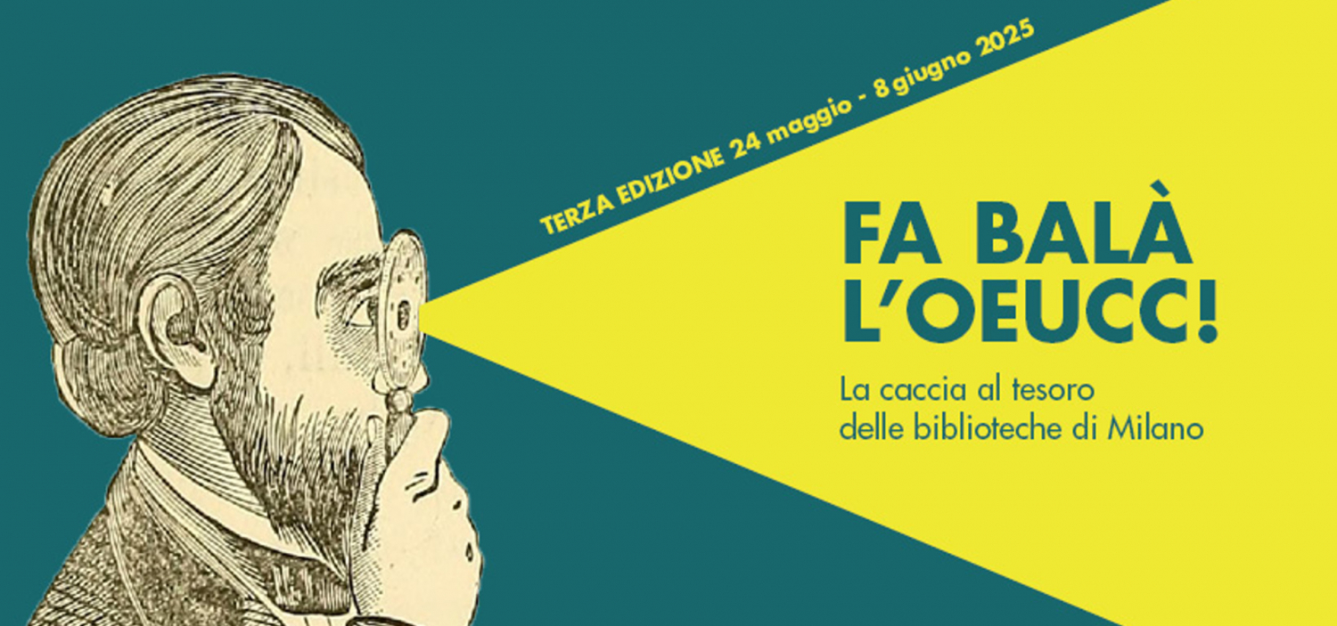 <p>Torna Fa bal&agrave; l&rsquo;oeucc, la caccia al tesoro delle biblioteche di Milano: una sfida per giovani lettrici e giovani lettori a risolvere il maggior numero di enigmi, alla scoperta di indizi nelle nostre biblioteche ed esplorando angoli segreti della citt&agrave;.</p><p>Bambini e bambine, ragazze e ragazzi, da soli o insieme ai propri genitori, amici o parenti dovranno aguzzare lo sguardo per scoprire i segreti delle biblioteche della citt&agrave; e vincere uno dei trofei in palio. La caccia al tesoro sar&agrave; l&rsquo;occasione per scoprire il ricco patrimonio del sistema bibliotecario cittadino, compreso quello di WOW Spazio Fumetto, ma anche per esplorare i tanti quartieri della citt&agrave;, dal centro alle periferie. Il montepremi sar&agrave; costituito, naturalmente, da libri!</p><p>&nbsp;</p><p>Scoprite il <a target="_blank" href="https://milano.biblioteche.it/news/cacciatesoro/">regolamento completo sul sito ufficiale</a>.</p><p>&nbsp;</p>
